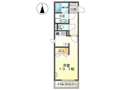 サザンホープ(ワンルーム/1階)の間取り写真