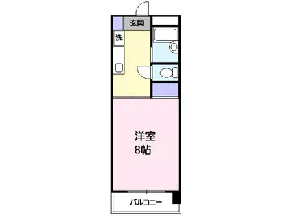 マンション表台(1K/3階)の間取り写真