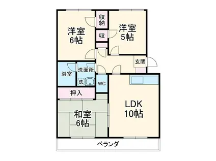レジデンス石井N(3LDK/3階)の間取り写真