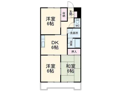 マンション稲穂(3DK/1階)の間取り写真