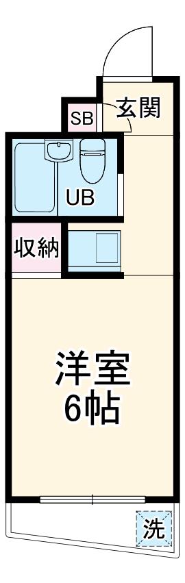 所沢興亜パレス6(ワンルーム/1階)の間取り写真