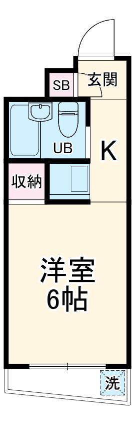 所沢興亜パレス6(ワンルーム/2階)の間取り写真