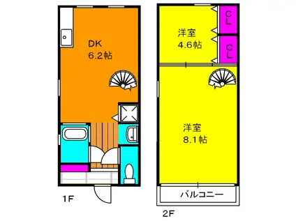 グッドウェル半田山(1LDK)の間取り写真