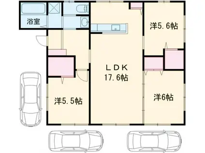 東北本線 小山駅 徒歩29分 1階建 築8年(3LDK)の間取り写真