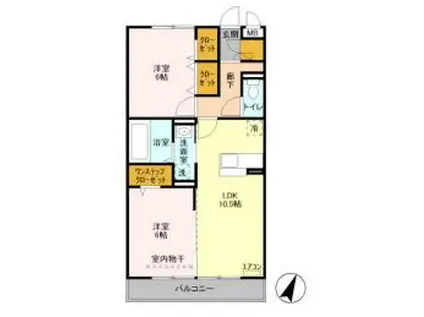 ボヌール(2LDK/2階)の間取り写真