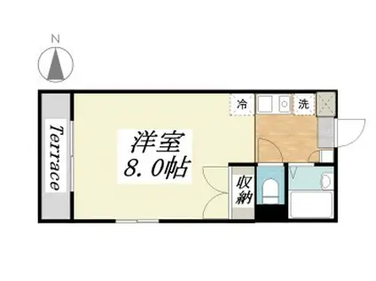 グロリアスⅡ(1K/1階)の間取り写真