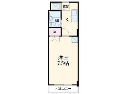 カーサノア八事(1K/2階)の間取り写真