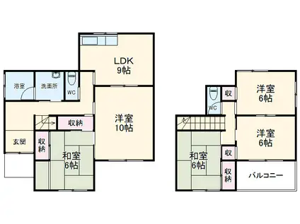 名鉄名古屋本線 藤川駅 徒歩11分 2階建 築44年(5DK)の間取り写真