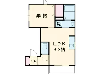 JPEハイツ(1LDK/3階)の間取り写真