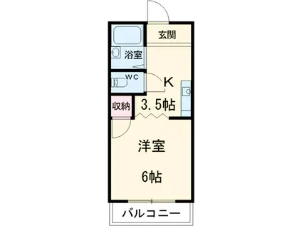 ハイツリバーイーストⅡ(ワンルーム/1階)の間取り写真
