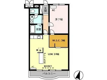 ネバーランドⅠ(1LDK/1階)の間取り写真