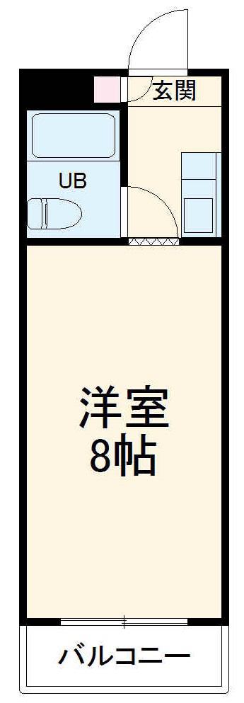 シャトレ湘南台(1K/1階)の間取り写真