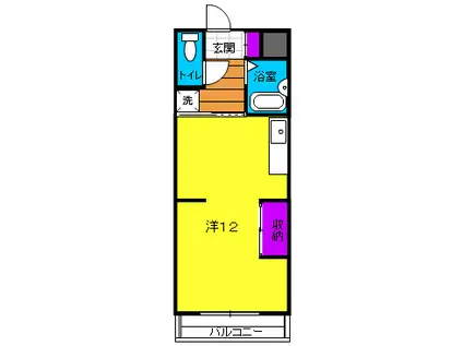 グランテット(ワンルーム/2階)の間取り写真