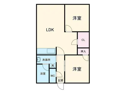 アネックス小林(2LDK/3階)の間取り写真