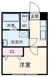 ベル八千代(1K/1階)の間取り写真