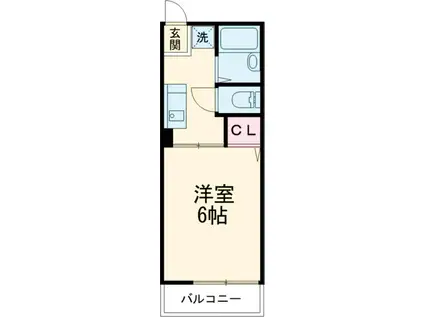 シティハイムカーサ武蔵野(1K/1階)の間取り写真