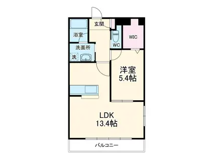 カルディアス大岩B(1LDK/1階)の間取り写真