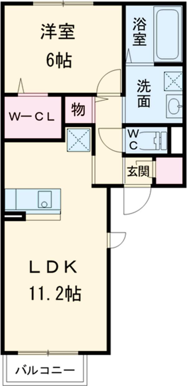 ノートルメゾンⅢ(1LDK/1階)の間取り写真