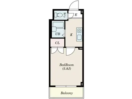 サンノーブル2(1K/3階)の間取り写真