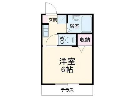 KS HOUSE Ⅰ(1K/1階)の間取り写真