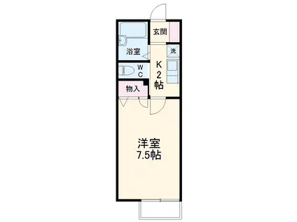 エステートA(1K/1階)の間取り写真