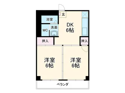 栄ビル(2DK/3階)の間取り写真