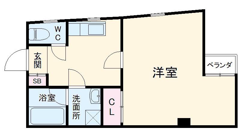 BELLHEIM GIFU(ワンルーム/1階)の間取り写真