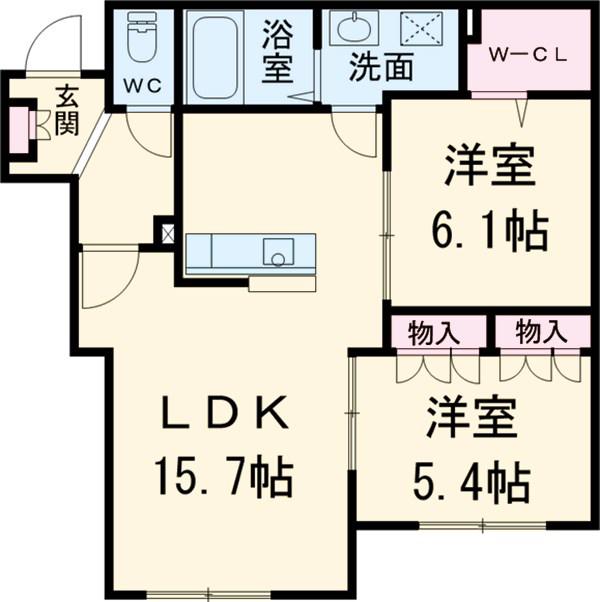 シャーメゾン小牧中央(2LDK/3階)の間取り写真