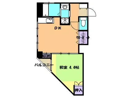 高島屋マンション(1LDK/2階)の間取り写真
