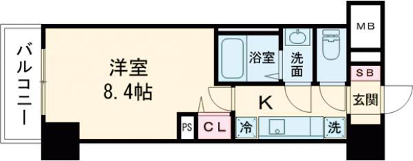 JPNOIE早稲田(1K/2階)の間取り写真