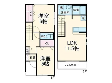 ｓｉｅｓｔａ　ＳＯＢＩ−Ｖ(2LDK)の間取り写真