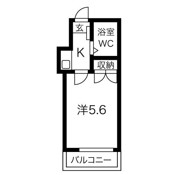 アーバンライフ荒江(1K/2階)の間取り写真