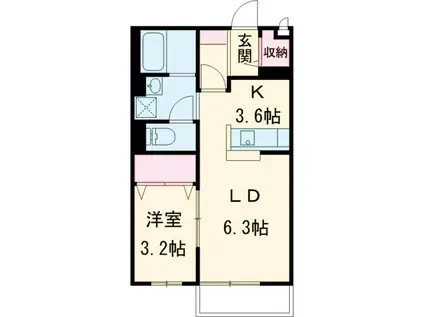メゾンクレール(1LDK/1階)の間取り写真