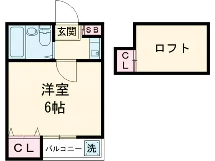 RAYS駒沢大学(1K/2階)の間取り写真