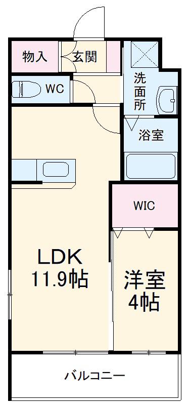 AVENUE(1LDK/3階)の間取り写真