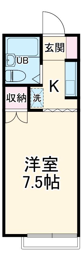 アドバンス2号館(1K/2階)の間取り写真