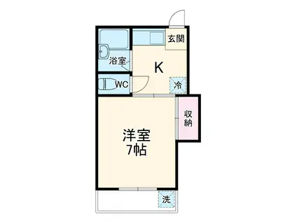 ファミール西所沢(1K/1階)の間取り写真