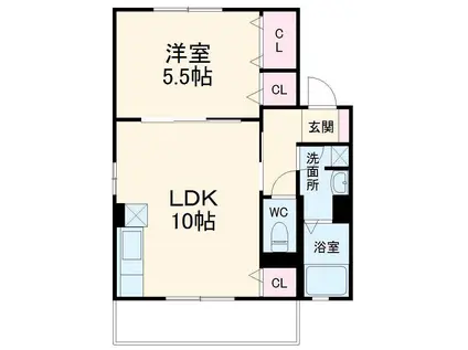 メイプルⅡ(1LDK/1階)の間取り写真