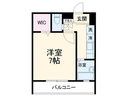 ソレアード松戸(1K/1階)の間取り写真