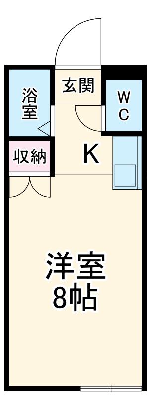 プリティスギタ(ワンルーム/2階)の間取り写真