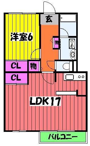 ESPACIO(1LDK/1階)の間取り写真