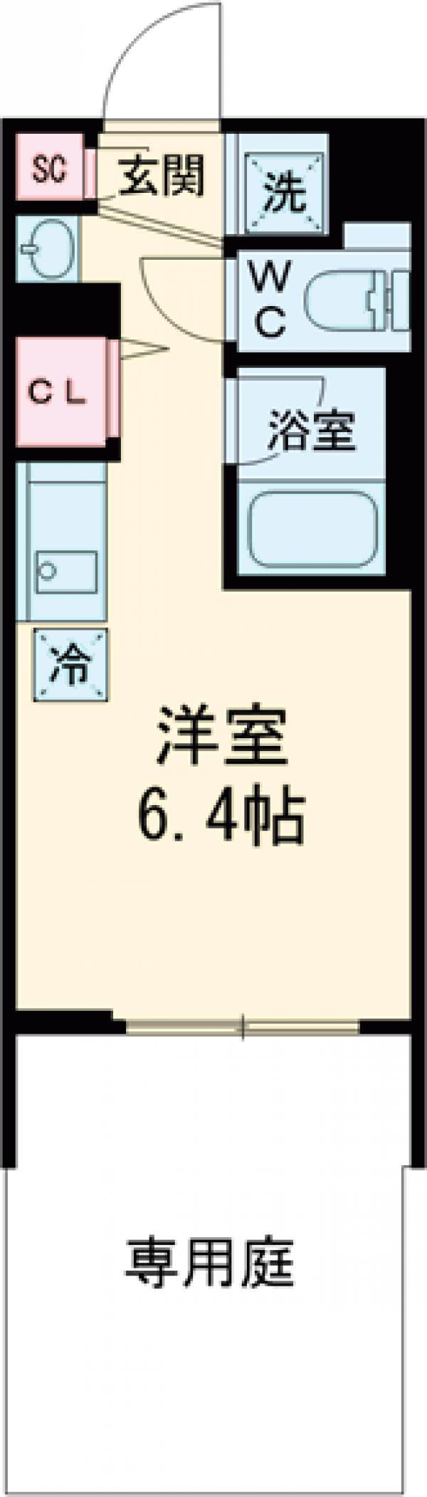 ASTILE西新宿Ⅱ(ワンルーム/1階)の間取り写真