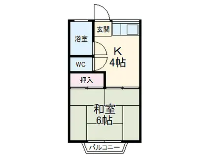 島田橋ハイツ(1K/2階)の間取り写真