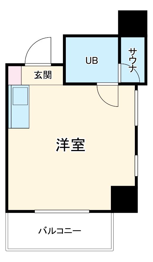 アキュラパークサイド須賀町(ワンルーム/2階)の間取り写真
