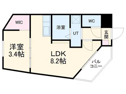 MOVE野並(1LDK/2階)の間取り写真