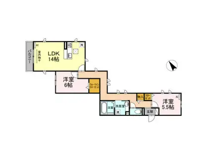 インフィニティ(2LDK/1階)の間取り写真