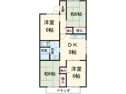 セジュール桂(4DK/2階)の間取り写真