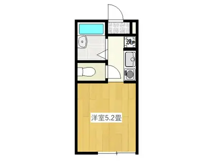 エシャロット(ワンルーム/2階)の間取り写真