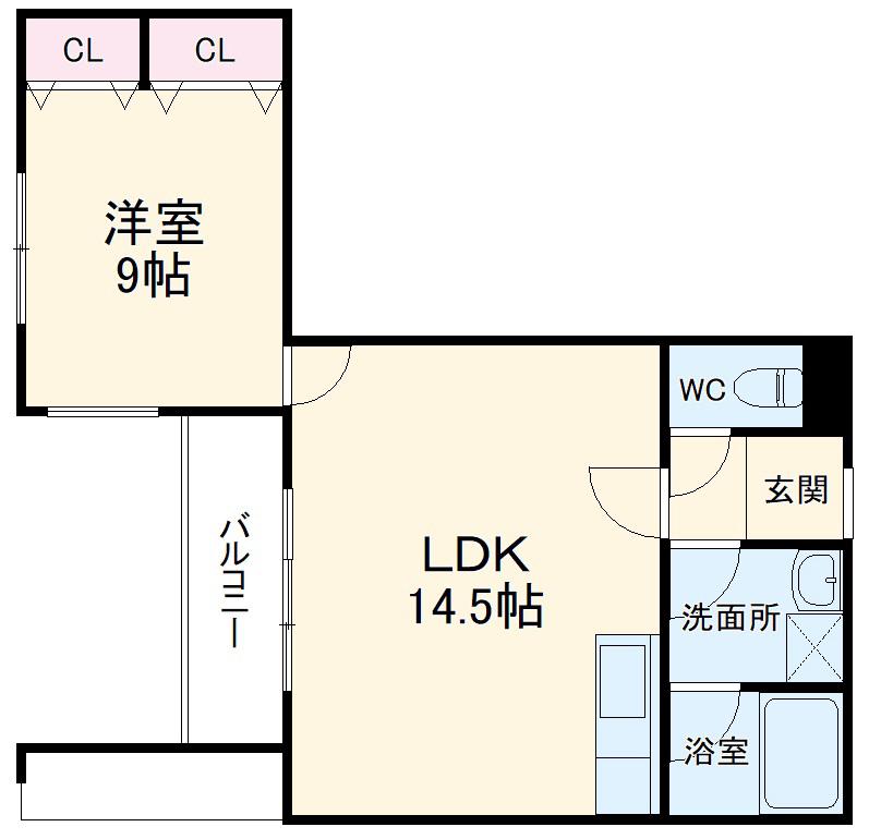 CENTRAL COURTⅢ(1LDK/3階)の間取り写真