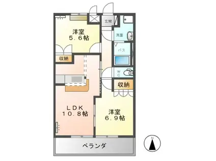ペレーネ(2LDK/1階)の間取り写真